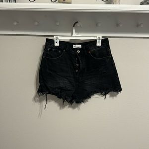 Zara black distressed Jean short. NWOT size 12